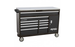 TECH SERIES Roller Cabinet Tool Box with cupboard - 10 Drawer - Black